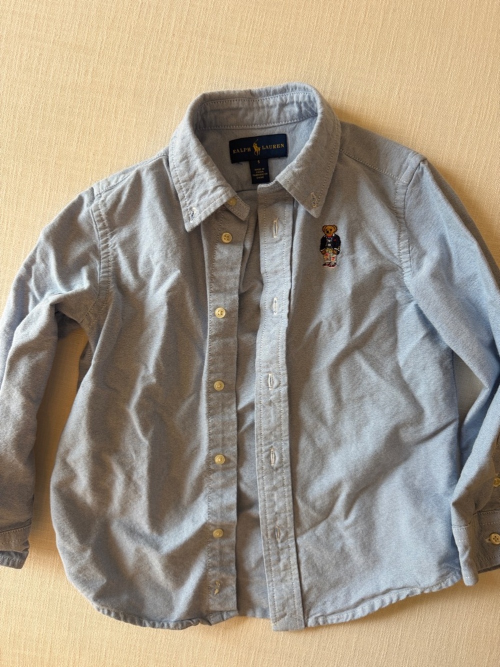Ralph Lauren Light Blue Oxford Button-Down with Polo Bear